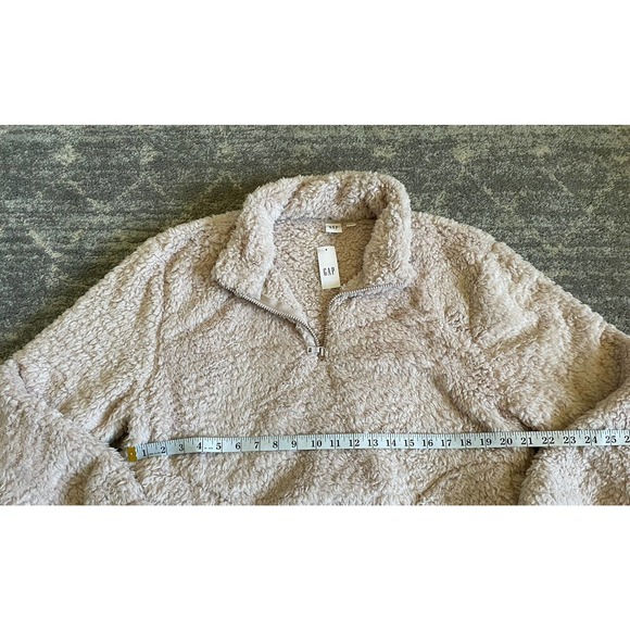 Gap Womens L Jacket Pink Sherpa Pullover 1/4 Zipper Soft Fluffy NWT M9 - Picture 4 of 9